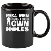 Real Drill Their Own Holes Ice Fishing 11oz C Handle Ceramic Mug