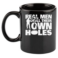 Real Drill Their Own Holes Ice Fishing 11oz C Handle Ceramic Mug