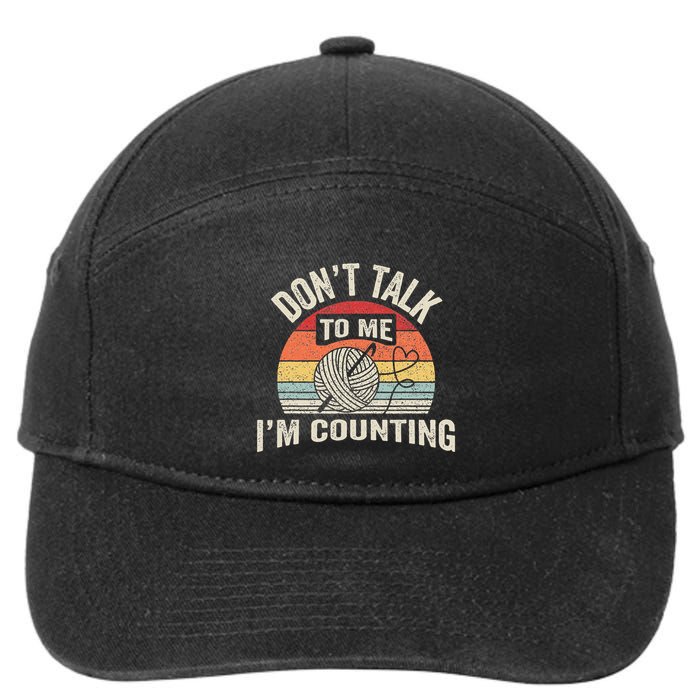 Retro DonT Talk To Me IM Counting Crochet Crocheting 7-Panel Snapback Hat