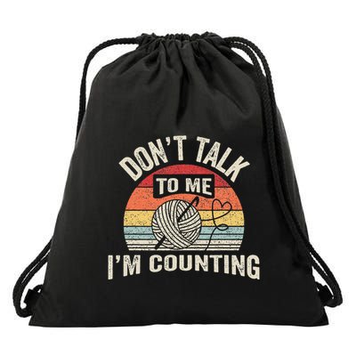 Retro DonT Talk To Me IM Counting Crochet Crocheting Drawstring Bag
