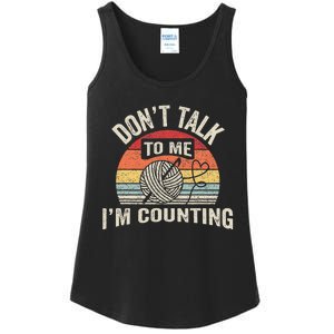 Retro DonT Talk To Me IM Counting Crochet Crocheting Ladies Essential Tank