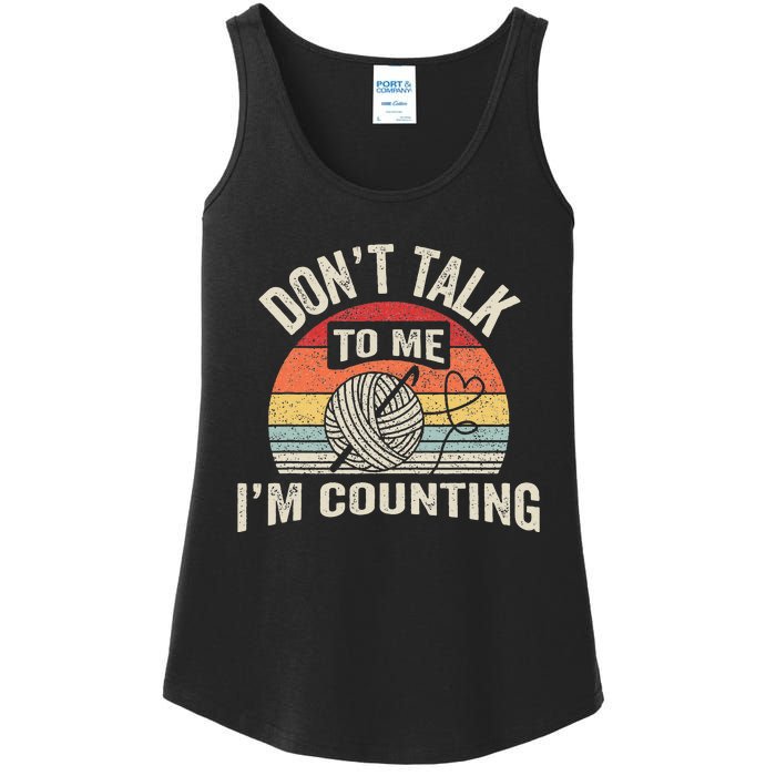 Retro DonT Talk To Me IM Counting Crochet Crocheting Ladies Essential Tank