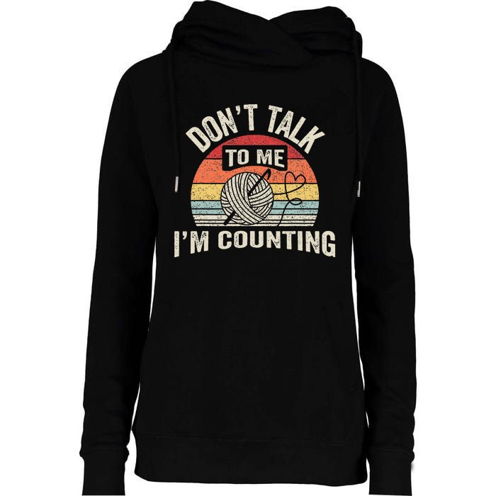 Retro DonT Talk To Me IM Counting Crochet Crocheting Womens Funnel Neck Pullover Hood