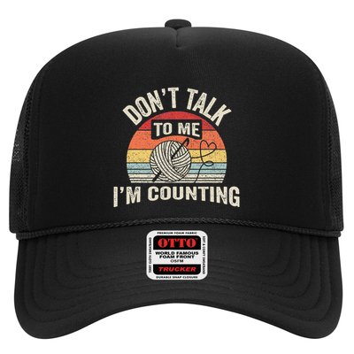 Retro DonT Talk To Me IM Counting Crochet Crocheting Trucker Hat