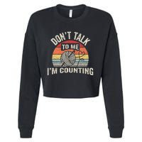 Retro DonT Talk To Me IM Counting Crochet Crocheting Cropped Pullover Crew