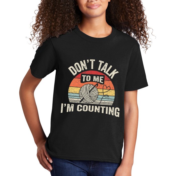 Retro DonT Talk To Me IM Counting Crochet Crocheting Kids T-Shirt