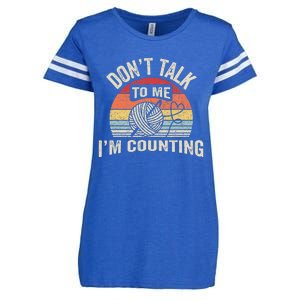 Retro DonT Talk To Me IM Counting Crochet Crocheting Enza Ladies Jersey Football T-Shirt