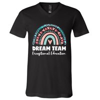 Rainbow Dream Team Exceptional Education V-Neck T-Shirt