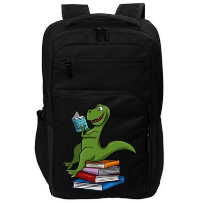 Reading Dinosaur T Rex Dinosaur Lover Dino Book Gift Idea Impact Tech Backpack