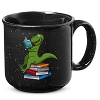 Reading Dinosaur T Rex Dinosaur Lover Dino Book Gift Idea 15oz Campfire Ceramic Mug