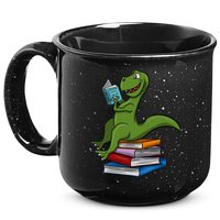Reading Dinosaur T Rex Dinosaur Lover Dino Book Gift Idea 15oz Campfire Ceramic Mug