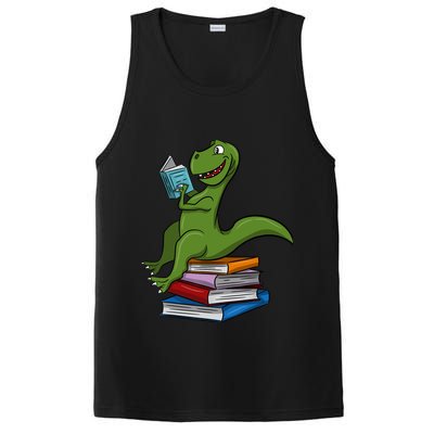 Reading Dinosaur T Rex Dinosaur Lover Dino Book Gift Idea PosiCharge Competitor Tank