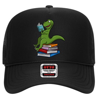 Reading Dinosaur T Rex Dinosaur Lover Dino Book Gift Idea Trucker Hat
