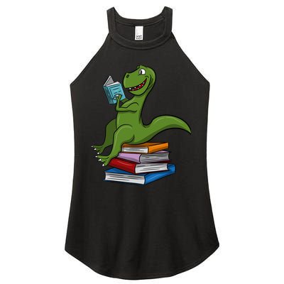 Reading Dinosaur T Rex Dinosaur Lover Dino Book Gift Idea Women's Perfect Tri Rocker Tank