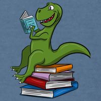 Reading Dinosaur T Rex Dinosaur Lover Dino Book Gift Idea Garment-Dyed Sweatshirt