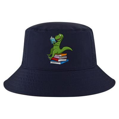 Reading Dinosaur T Rex Dinosaur Lover Dino Book Gift Idea Cool Comfort Performance Bucket Hat