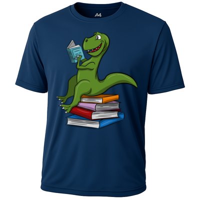 Reading Dinosaur T Rex Dinosaur Lover Dino Book Gift Idea Performance Shirt