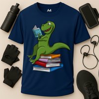 Reading Dinosaur T Rex Dinosaur Lover Dino Book Gift Idea Cooling Performance Crew T-Shirt