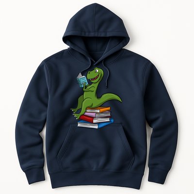 Reading Dinosaur T Rex Dinosaur Lover Dino Book Gift Idea Hoodie