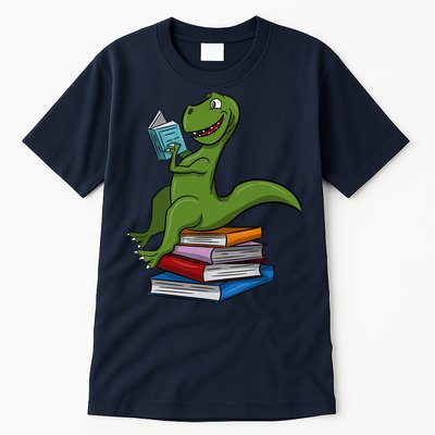 Reading Dinosaur T Rex Dinosaur Lover Dino Book Gift Idea Tall T-Shirt