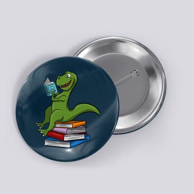Reading Dinosaur T Rex Dinosaur Lover Dino Book Gift Idea Button