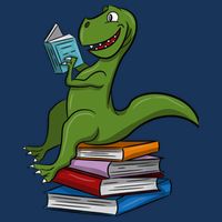 Reading Dinosaur T Rex Dinosaur Lover Dino Book Gift Idea 16 in Basic Backpack