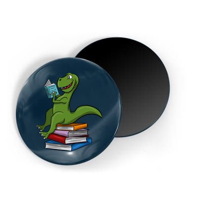 Reading Dinosaur T Rex Dinosaur Lover Dino Book Gift Idea Magnet