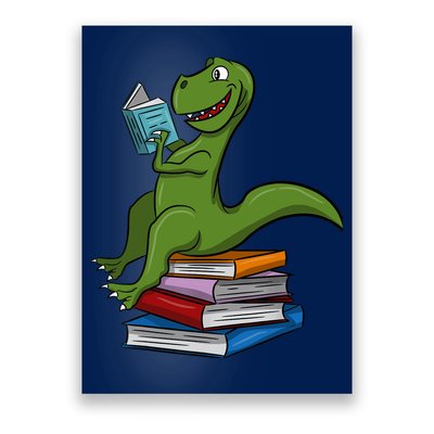 Reading Dinosaur T Rex Dinosaur Lover Dino Book Gift Idea Poster