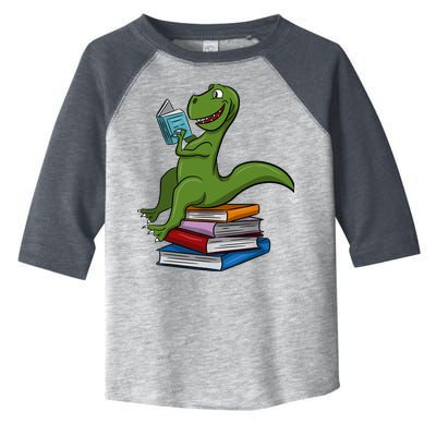 Reading Dinosaur T Rex Dinosaur Lover Dino Book Gift Idea Toddler Fine Jersey T-Shirt