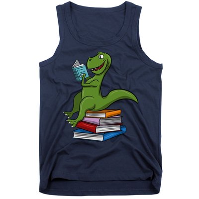 Reading Dinosaur T Rex Dinosaur Lover Dino Book Gift Idea Tank Top
