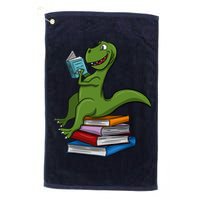 Reading Dinosaur T Rex Dinosaur Lover Dino Book Gift Idea Golf Towel