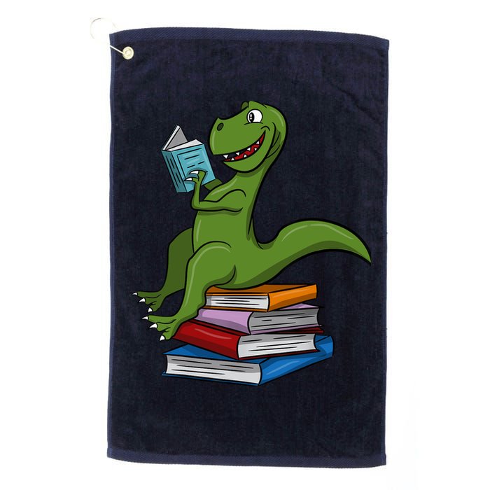 Reading Dinosaur T Rex Dinosaur Lover Dino Book Gift Idea Golf Towel