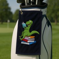 Reading Dinosaur T Rex Dinosaur Lover Dino Book Gift Idea Golf Towel