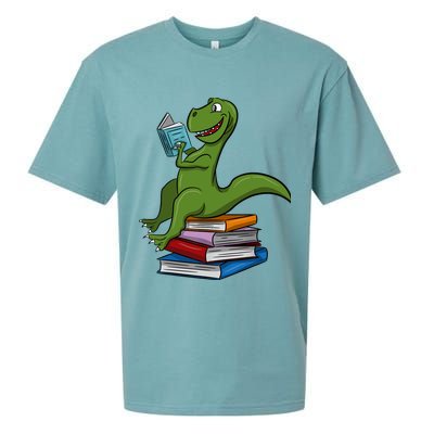 Reading Dinosaur T Rex Dinosaur Lover Dino Book Gift Idea Sueded Cloud Jersey T-Shirt