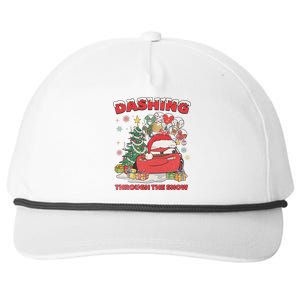 Retro Dashing Through The Snow Lightning Mcqueen Christmas Snapback Five-Panel Rope Hat