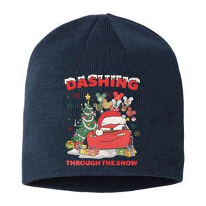 Retro Dashing Through The Snow Lightning Mcqueen Christmas Sustainable Beanie