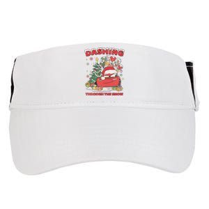 Retro Dashing Through The Snow Lightning Mcqueen Christmas Adult Drive Performance Visor