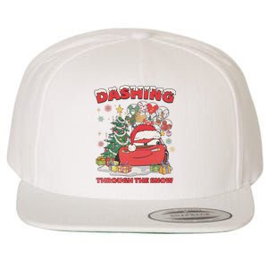 Retro Dashing Through The Snow Lightning Mcqueen Christmas Wool Snapback Cap