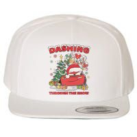 Retro Dashing Through The Snow Lightning Mcqueen Christmas Wool Snapback Cap