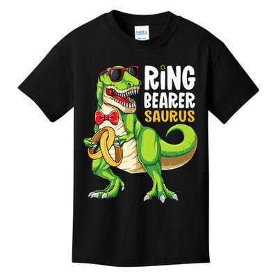 Ring Dude T Rex Wedding Party Ring Bearer Saurus Kids T-Shirt