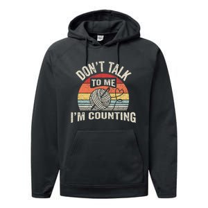 Retro DonT Talk To Me IM Counting Crochet Crocheting Performance Fleece Hoodie