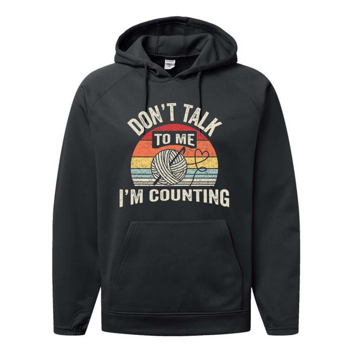 Retro DonT Talk To Me IM Counting Crochet Crocheting Performance Fleece Hoodie