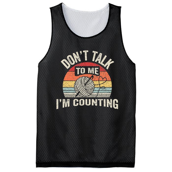 Retro DonT Talk To Me IM Counting Crochet Crocheting Mesh Reversible Basketball Jersey Tank