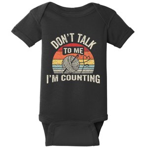 Retro DonT Talk To Me IM Counting Crochet Crocheting Baby Bodysuit