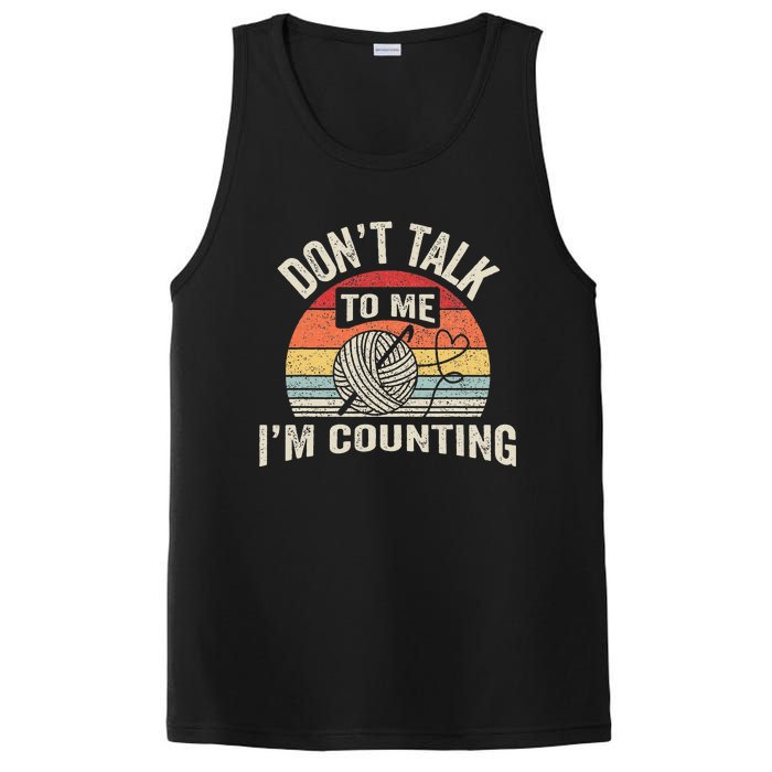 Retro DonT Talk To Me IM Counting Crochet Crocheting PosiCharge Competitor Tank