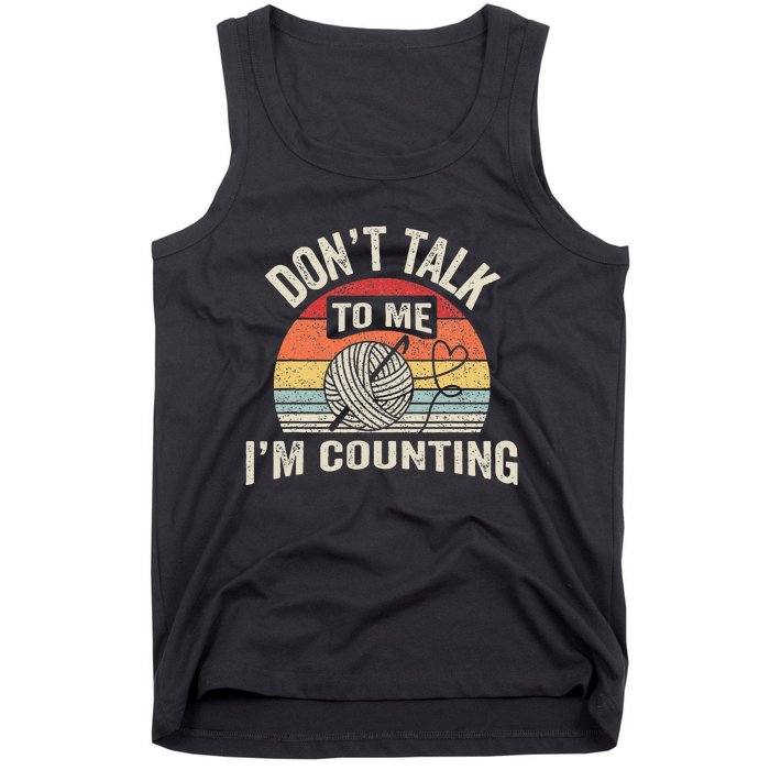 Retro DonT Talk To Me IM Counting Crochet Crocheting Tank Top