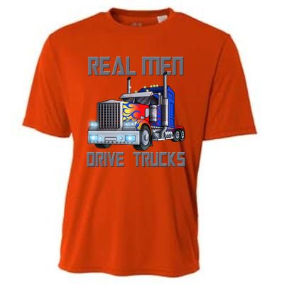 Real Drive Trucks Diesel Trailer Big Rig Truck Drivers Gift Cooling Performance Crew T-Shirt