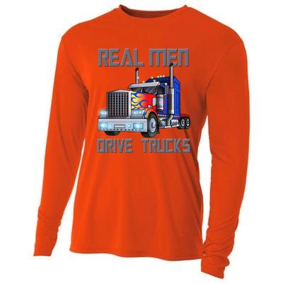 Real Drive Trucks Diesel Trailer Big Rig Truck Drivers Gift Cooling Performance Long Sleeve Crew