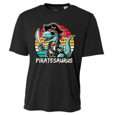 Retro Dinosaur T Rex Pirate Costume Piratesaurus Cooling Performance Crew T-Shirt