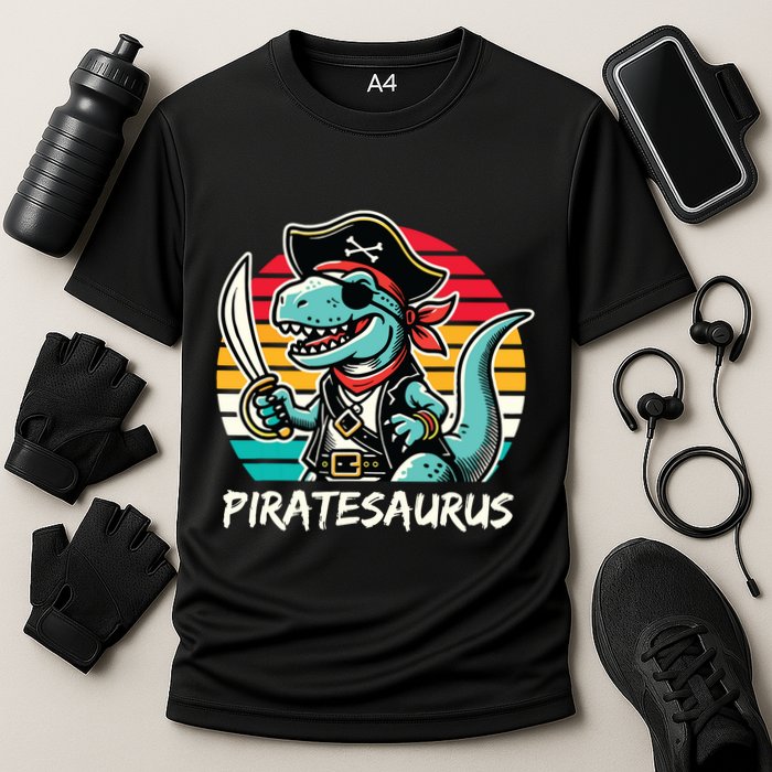 Retro Dinosaur T Rex Pirate Costume Piratesaurus Cooling Performance Crew T-Shirt